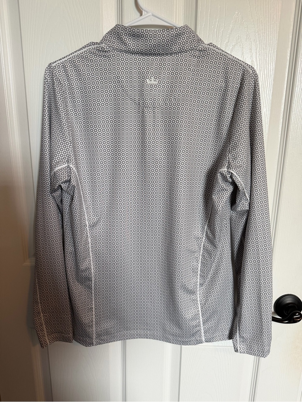 Peter Millar Light Gray Micro-Pattern Quarter-Zip Performance SPF Pullover M - Picture 3 of 5